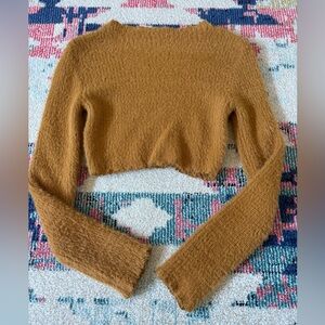 Hot & Delicious Mustard Knit Crop Top